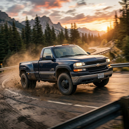 Action Shot: Chevrolet Silverado 3500 Driving Fast