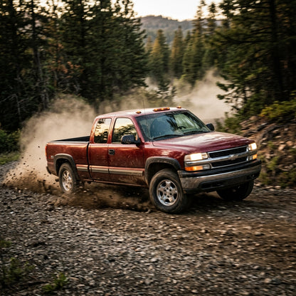 Action Shot: Chevrolet Silverado,Avalanche Driving Fast