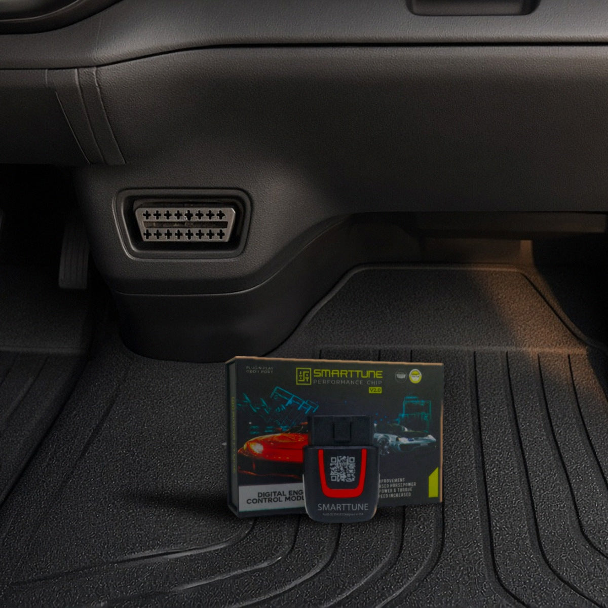 Performance chip by the OBD2 port of a Chevrolet Silverado