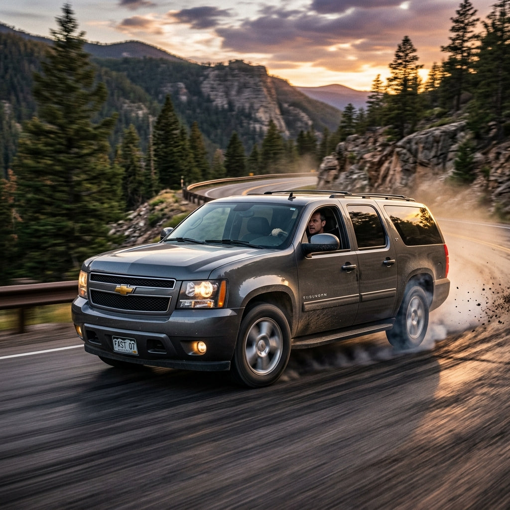 Action Shot: Chevrolet Suburban Driving Fast