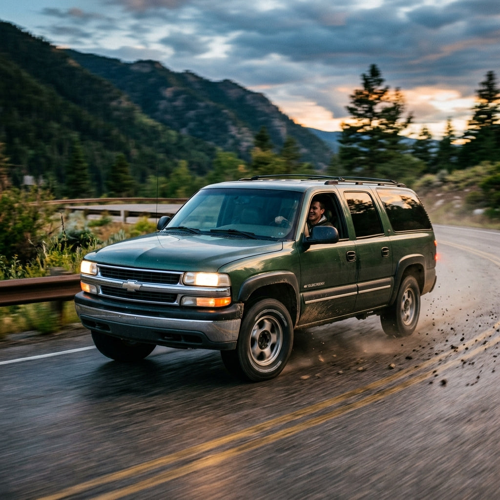 Action Shot: Chevrolet Suburban Driving Fast