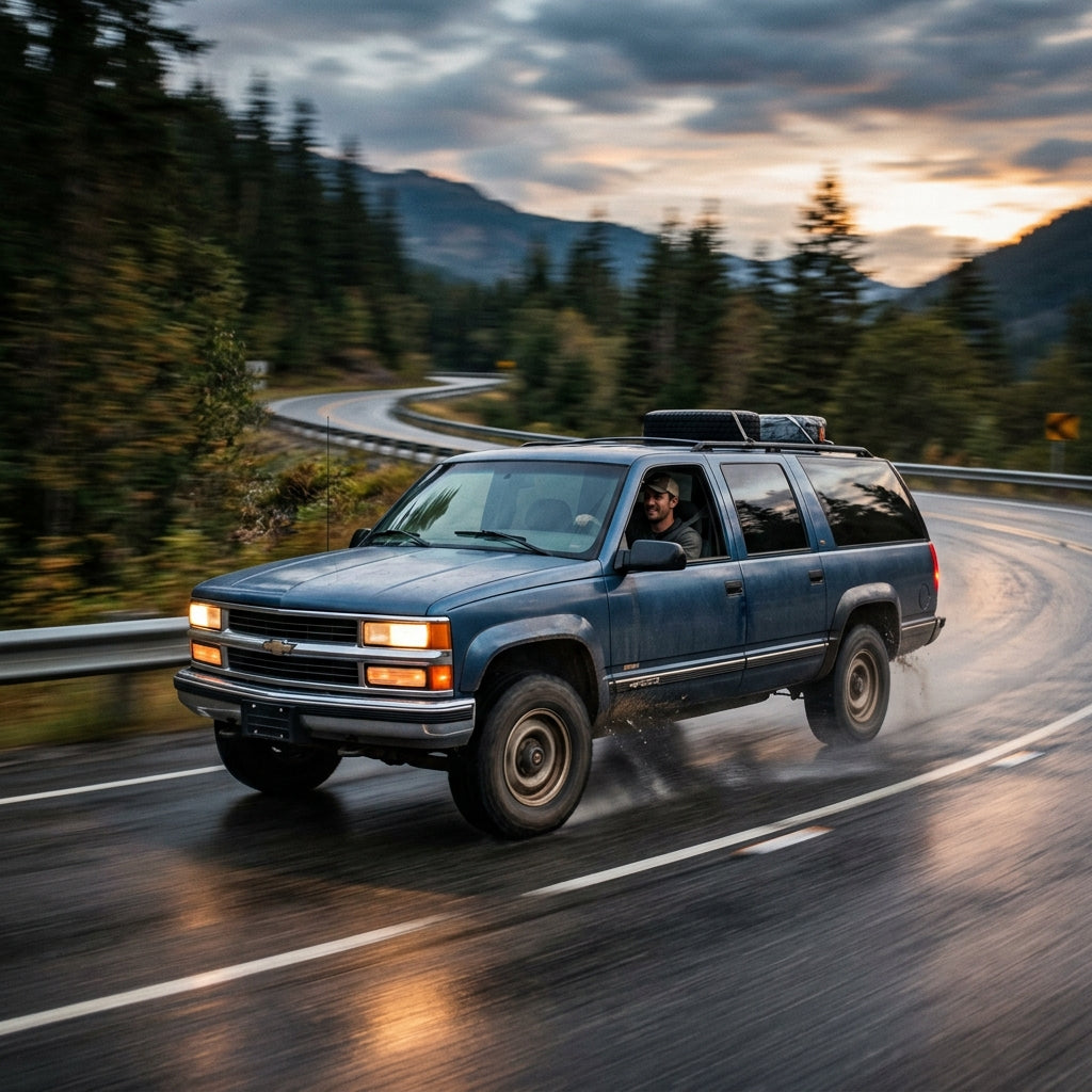 Action Shot: Chevrolet Suburban Driving Fast