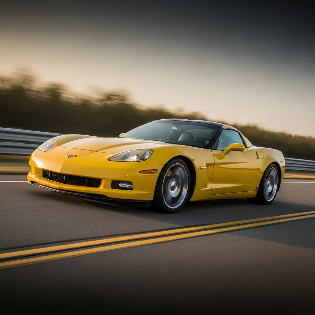 Action Shot: Chevrolet  Corvette Driving Fast