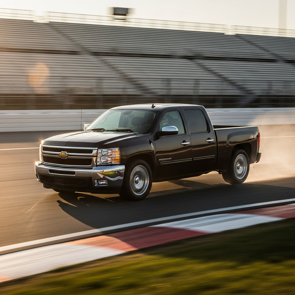 Action Shot: Chevrolet, BMC Silverado, Sierra Driving Fast