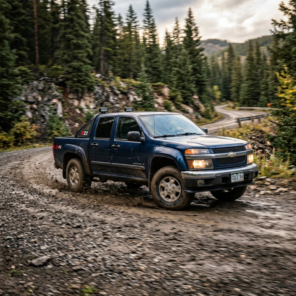 Action Shot: Chevrolet,GMC Colorado,Canyon Driving Fast