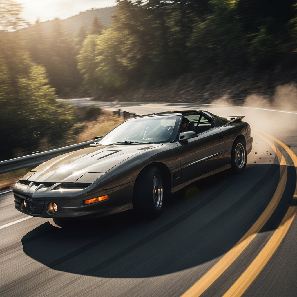 Action Shot: Chevrolet, Pontiac Camaro, Firebird Driving Fast
