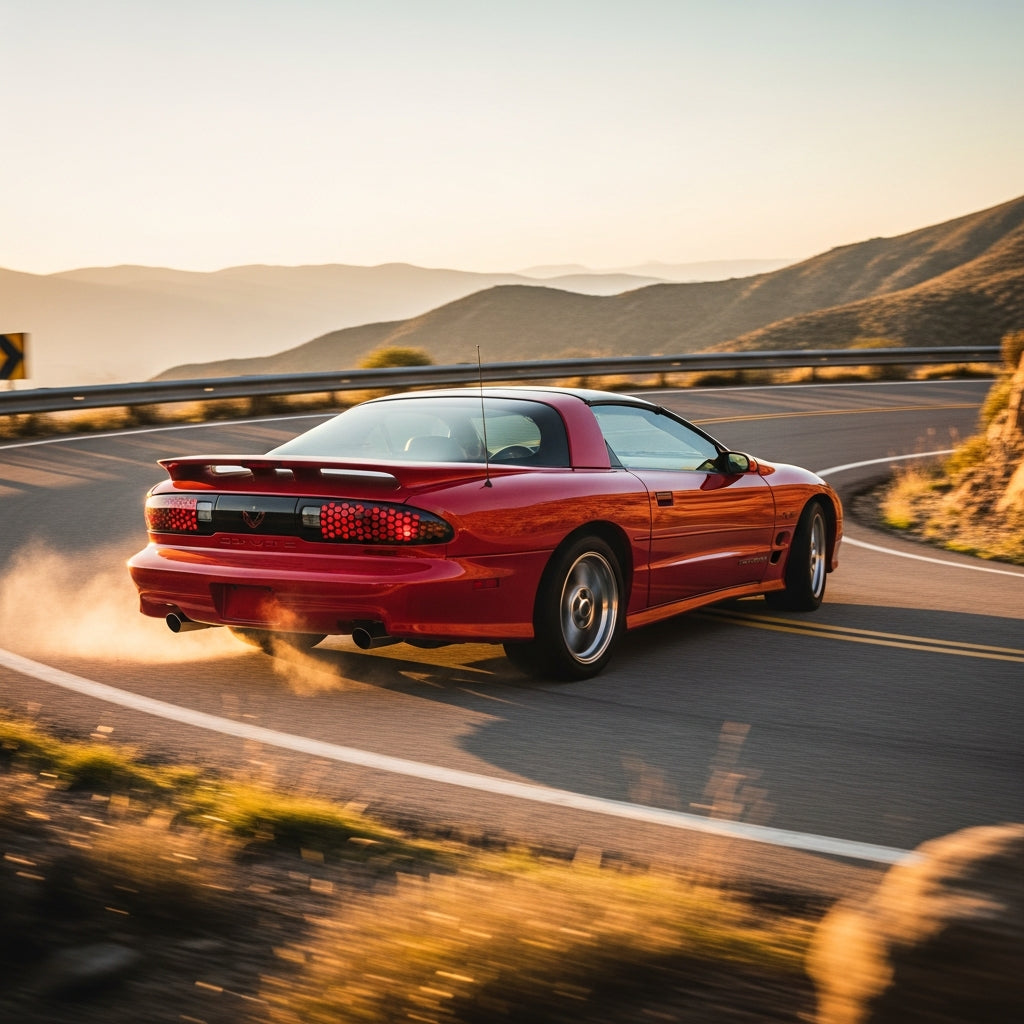Action Shot: Chevrolet, Pontiac Camaro, Firebird Driving Fast