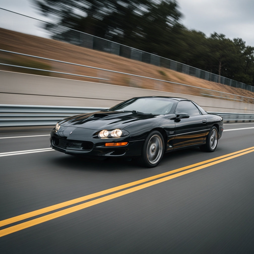 Action Shot: Chevrolet, Pontiac Camaro, Firebird  Driving Fast