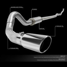 Catback Exhaust w/Muffler+Tip for Chevrolet C/K 2500 3500 (1993-2000) with 6.5L Diesel 4"OD V8 Turbo Engine