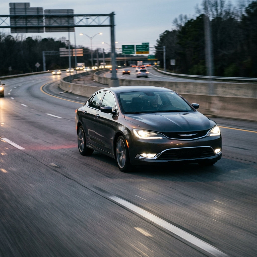 Action Shot: Chrysler 200 Driving Fast