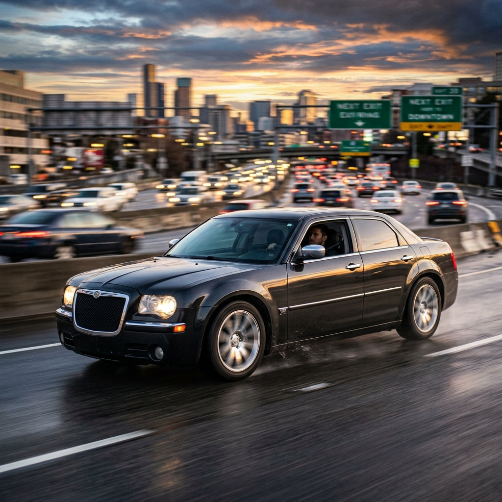 Action Shot: Chrysler 300 Driving Fast