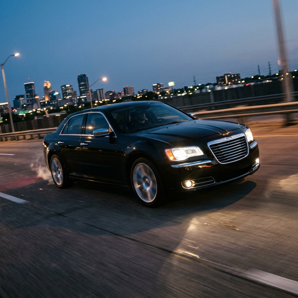 Action Shot: Chrysler 300 Driving Fast