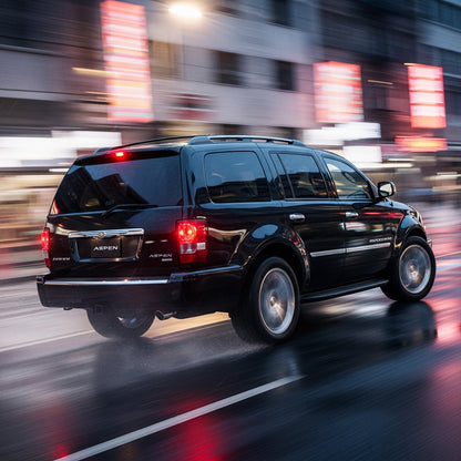 Action Shot: Chrysler Aspen Driving Fast