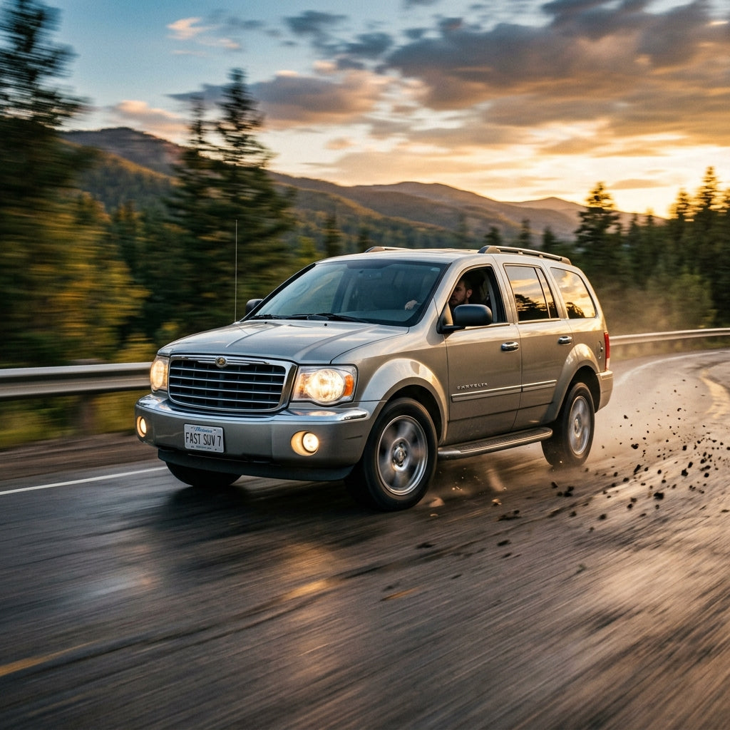 Action Shot: Chrysler Aspen Driving Fast