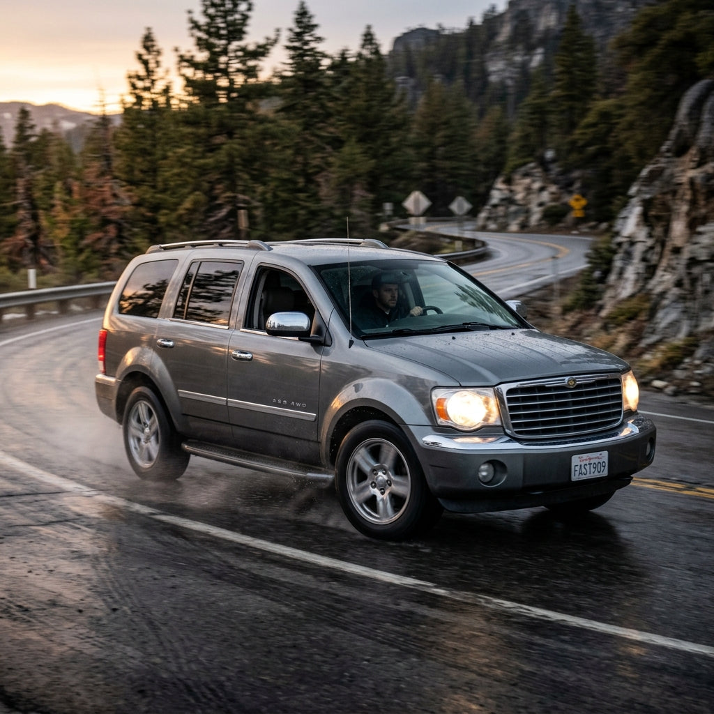 Action Shot: Chrysler Aspen Driving Fast
