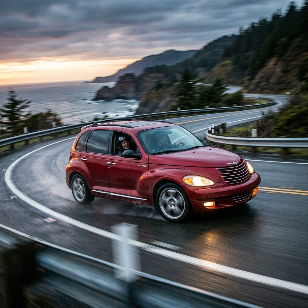 Action Shot: Chrysler PT Cruiser Driving Fast