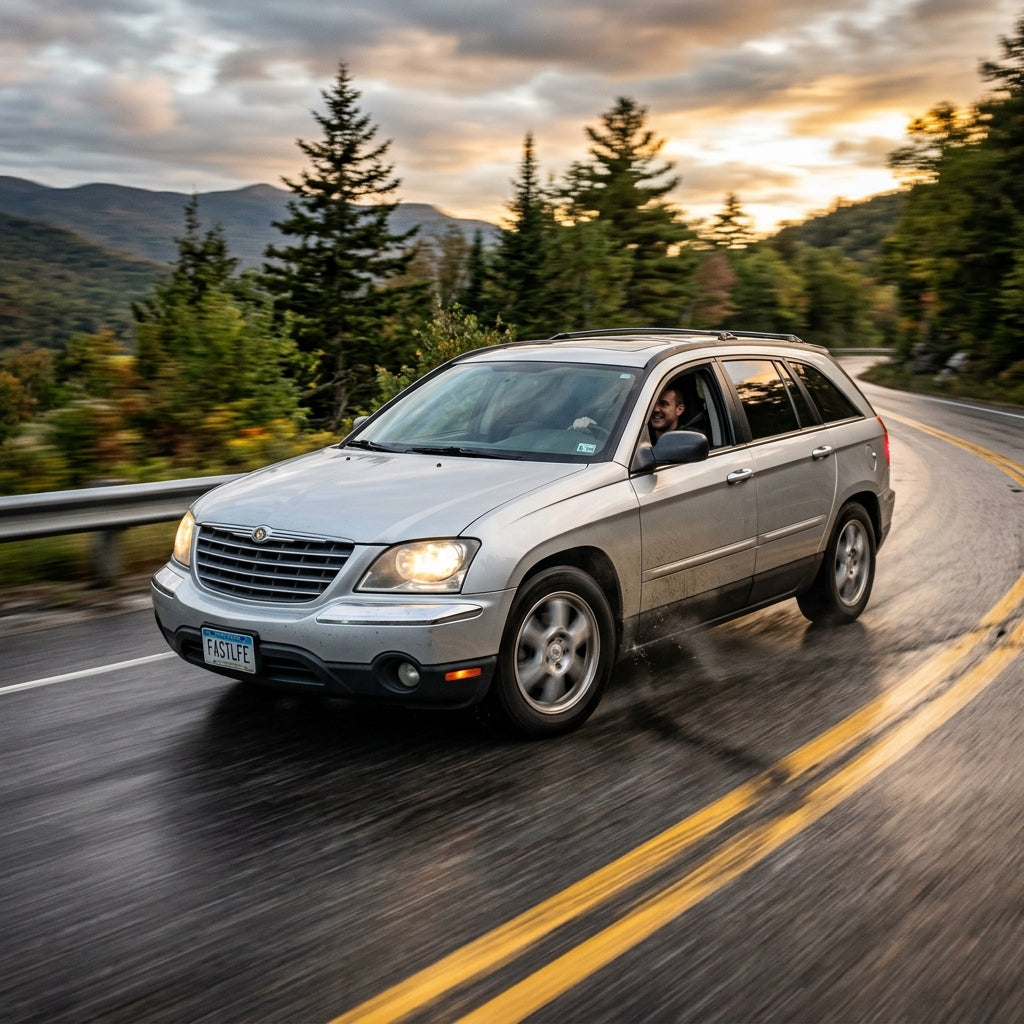 Action Shot: Chrysler Pacifica Driving Fast