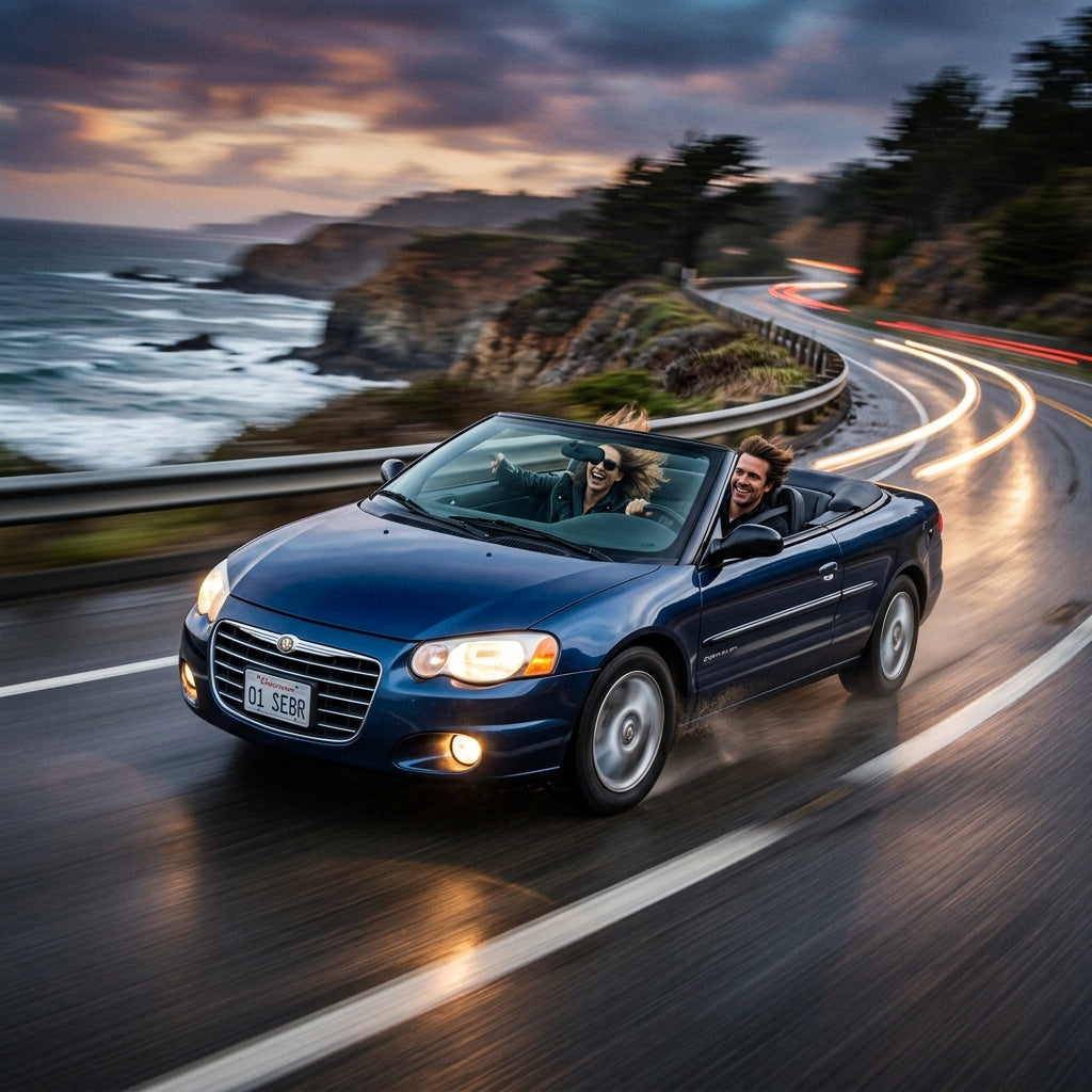 Action Shot: Chrysler Sebring Driving Fast