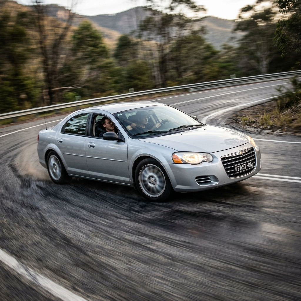 Action Shot: Chrysler Sebring Driving Fast