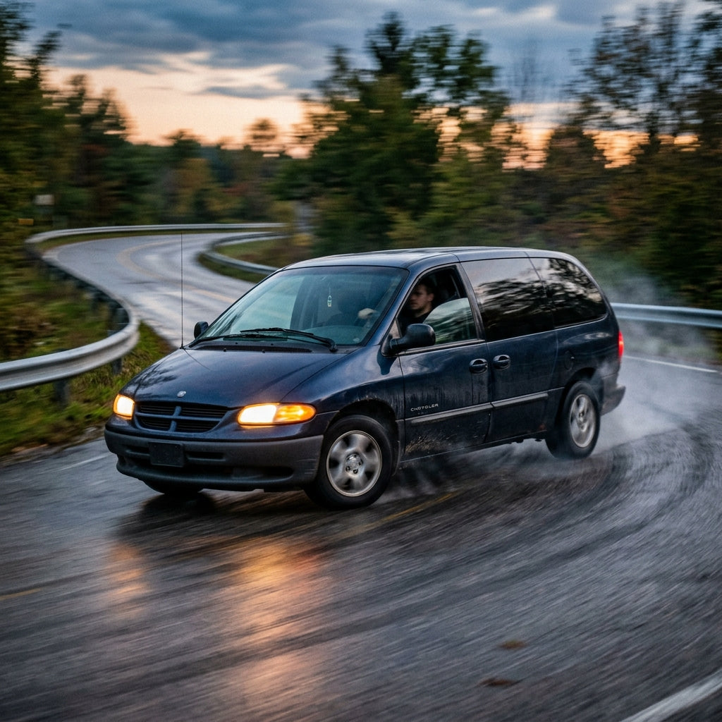 Action Shot: Chrysler Voyager Driving Fast