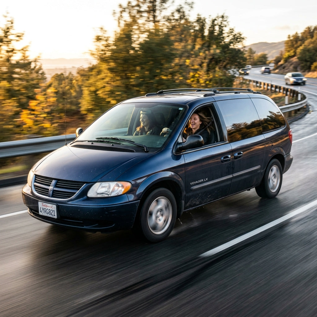 Action Shot: Chrysler Voyager Driving Fast