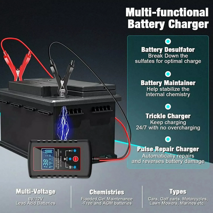 6V 12V Automatic 2.0 Amp Battery Charger for Car Motorcycle Car ATV