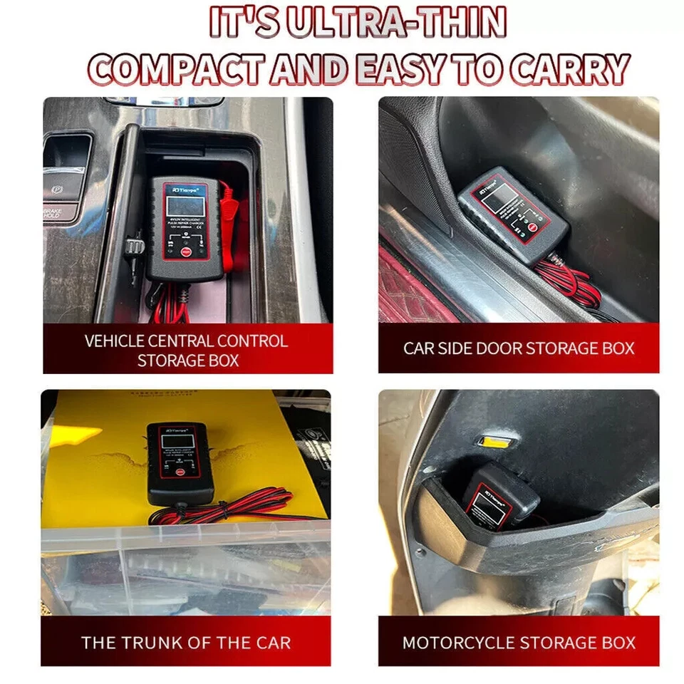 6V 12V Automatic 2.0 Amp Battery Charger for Car Motorcycle Car ATV