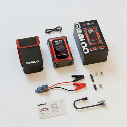 Portable Jump Starter & Air Compressor 3000A 12V Car Truck Gas Diesel Battery Charger & Booster