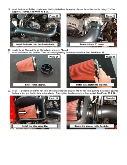 Cold Air Intake for Jeep Wrangler JL (2018-2023) / Jeep Gladiator (2020-2023) 2.0L 3.6L Engines