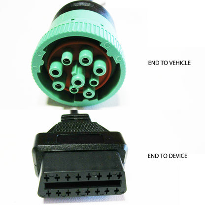 OBD2 to 9 Pin J1939 Y Cable for Heavy Duty Trucks