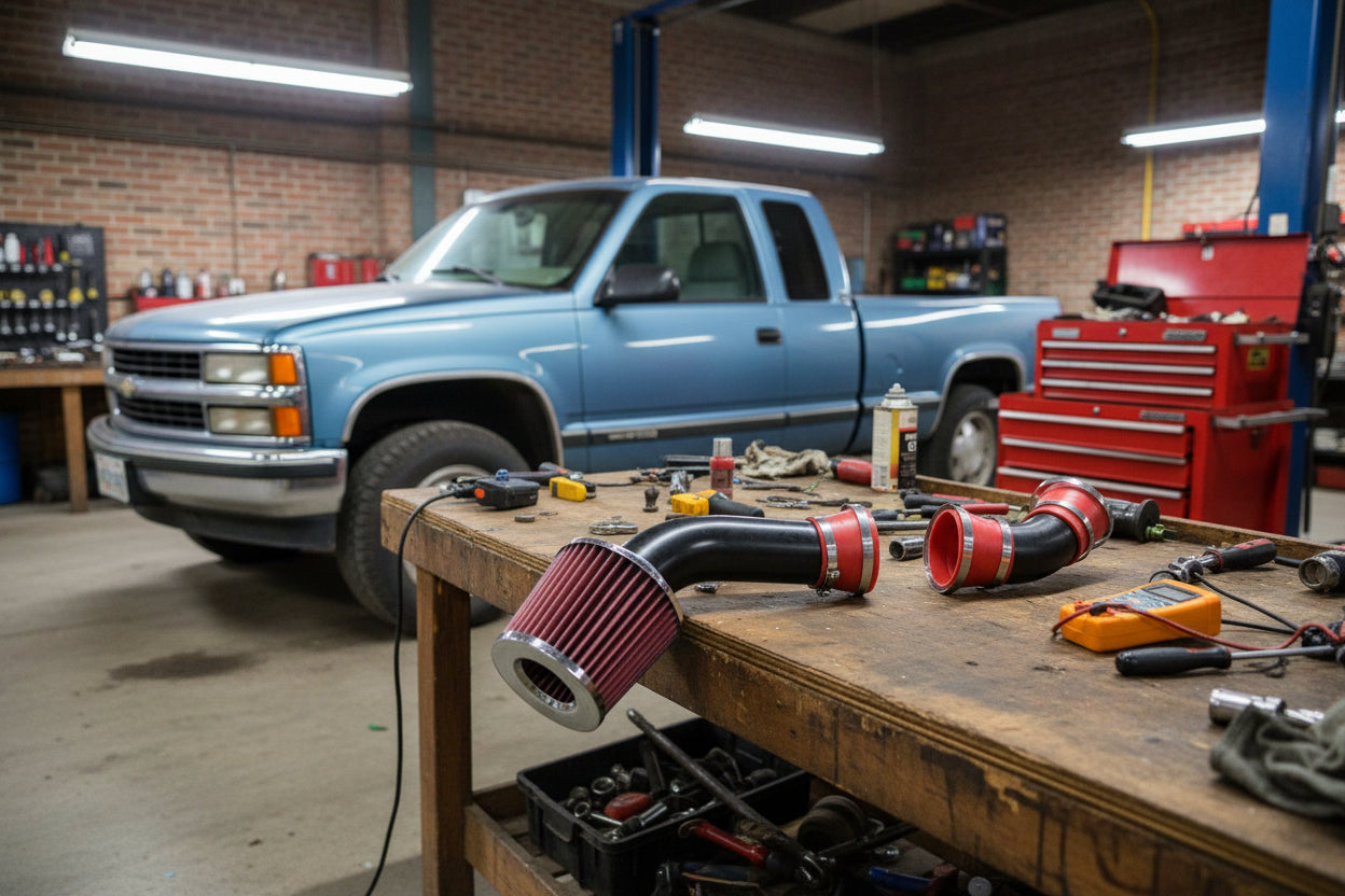 Cold Air Intake Kit Matte Black/Red for Chevrolet C/K 2500 (1996-1999) with 5.0L / 5.7L V8 Engine Default Title