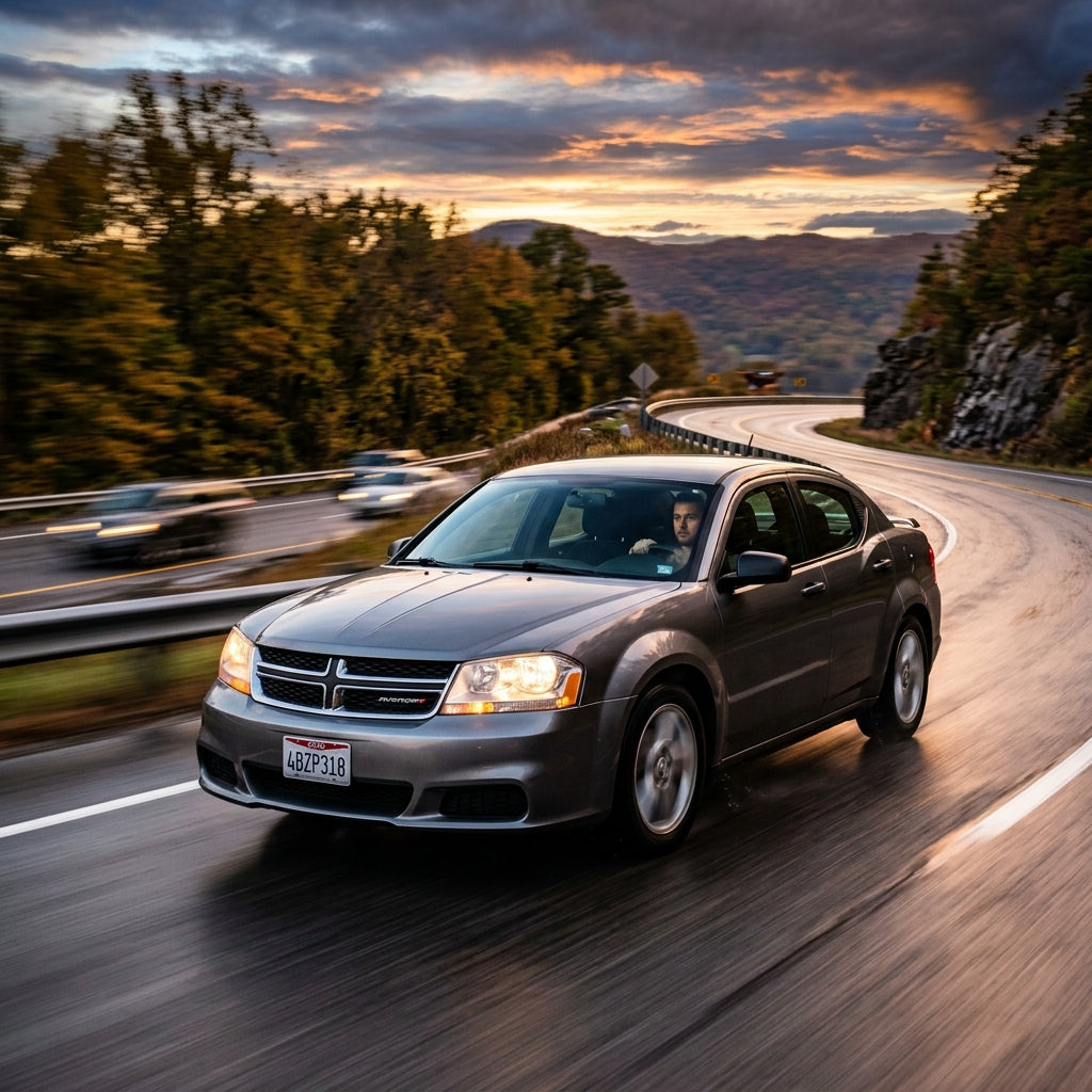 Action Shot: Dodge Avenger Driving Fast