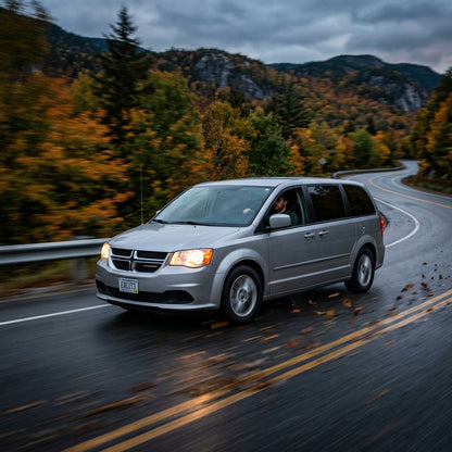 Action Shot: Dodge Caravan Driving Fast
