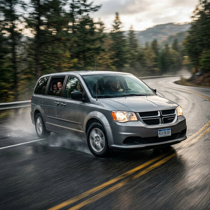 Action Shot: Dodge Caravan Driving Fast