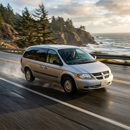 Action Shot: Dodge Caravan Driving Fast