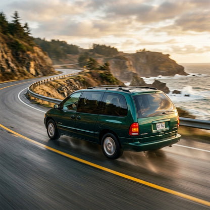 Action Shot: Dodge Caravan Driving Fast
