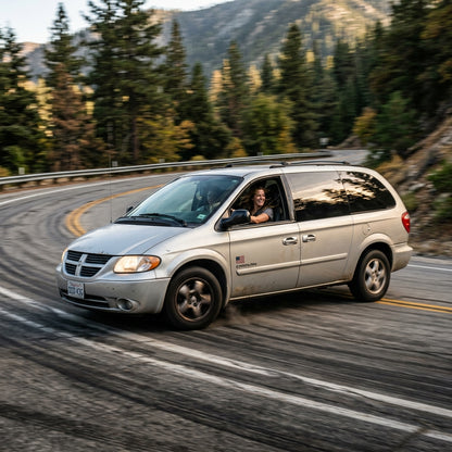 Action Shot: Dodge Caravan Driving Fast