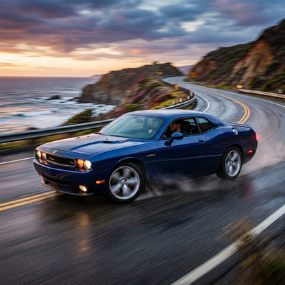 Action Shot: Dodge Challenger Driving Fast