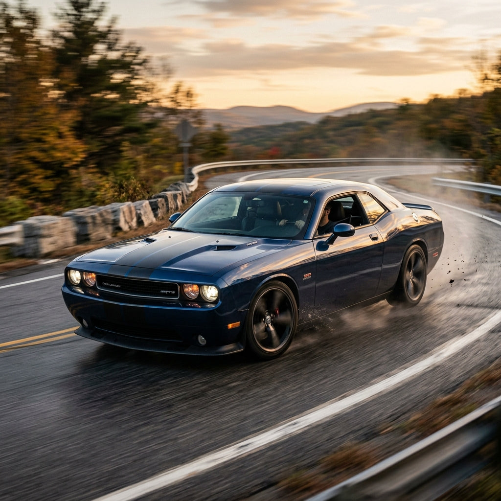 Action Shot: Dodge Challenger Driving Fast