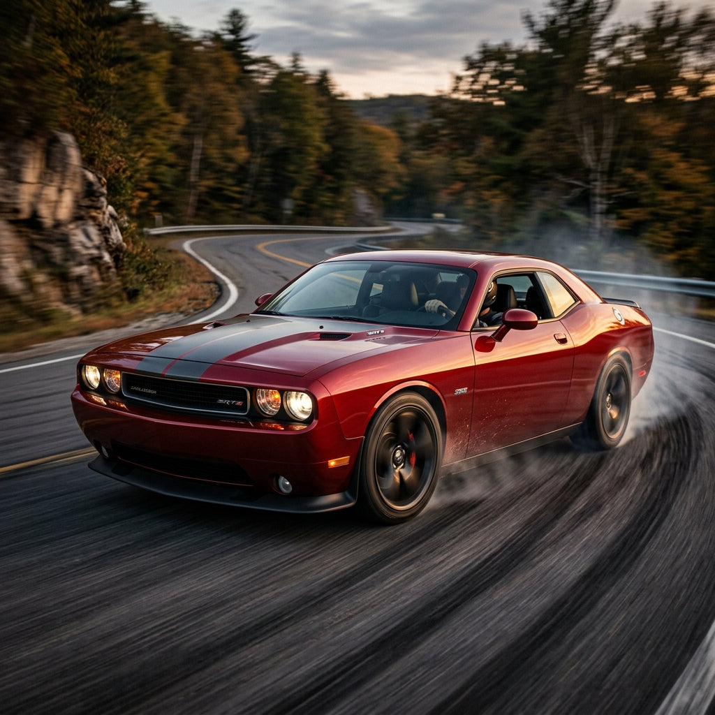 Action Shot: Dodge Challenger Driving Fast