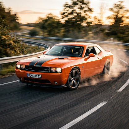Action Shot: Dodge Challenger Driving Fast