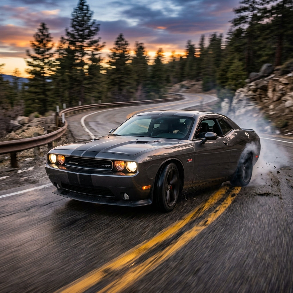 Action Shot: Dodge Challenger Driving Fast