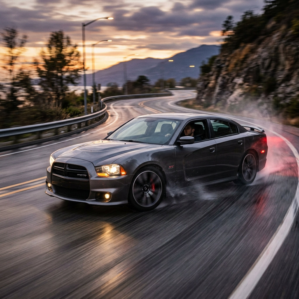 Action Shot: Dodge Charger Driving Fast