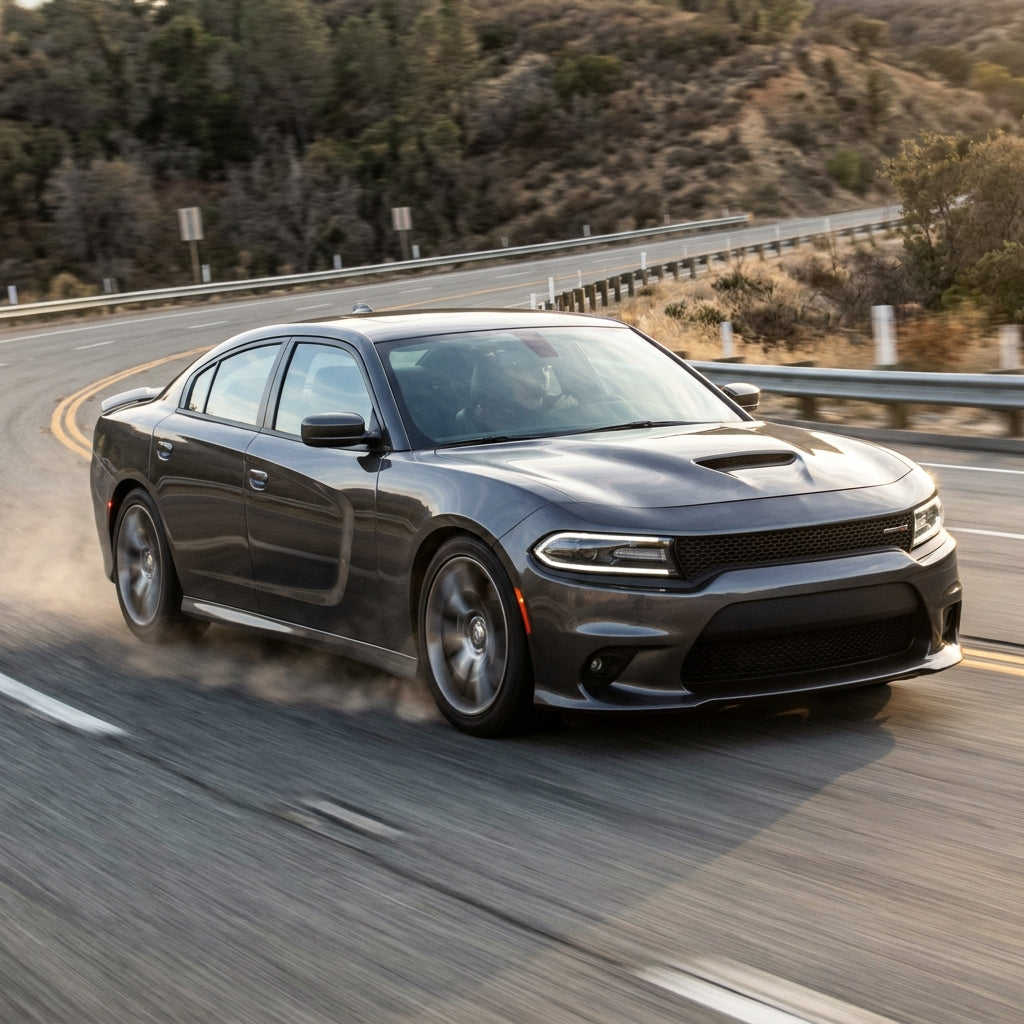 Action Shot: Dodge Charger Driving Fast