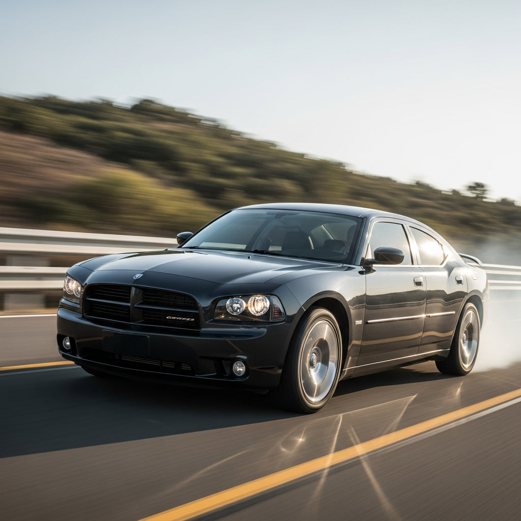 Action Shot: Dodge Charger Driving Fast