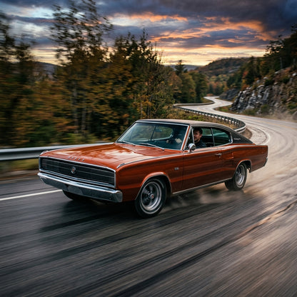 Action Shot: Dodge Charger Driving Fast