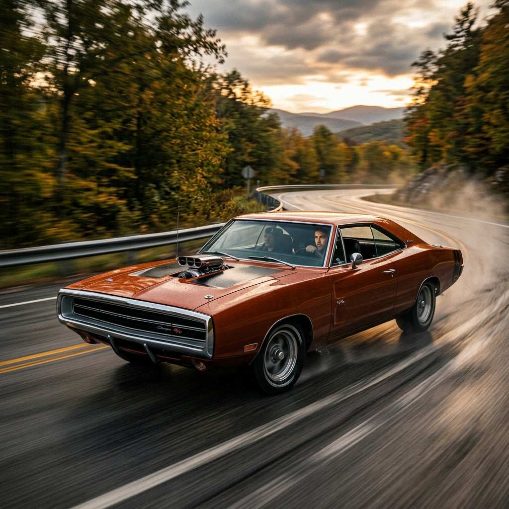 Action Shot: Dodge Charger Driving Fast