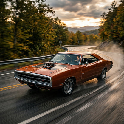 Action Shot: Dodge Charger Driving Fast