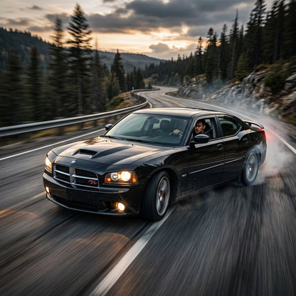 Action Shot: Dodge Charger Driving Fast