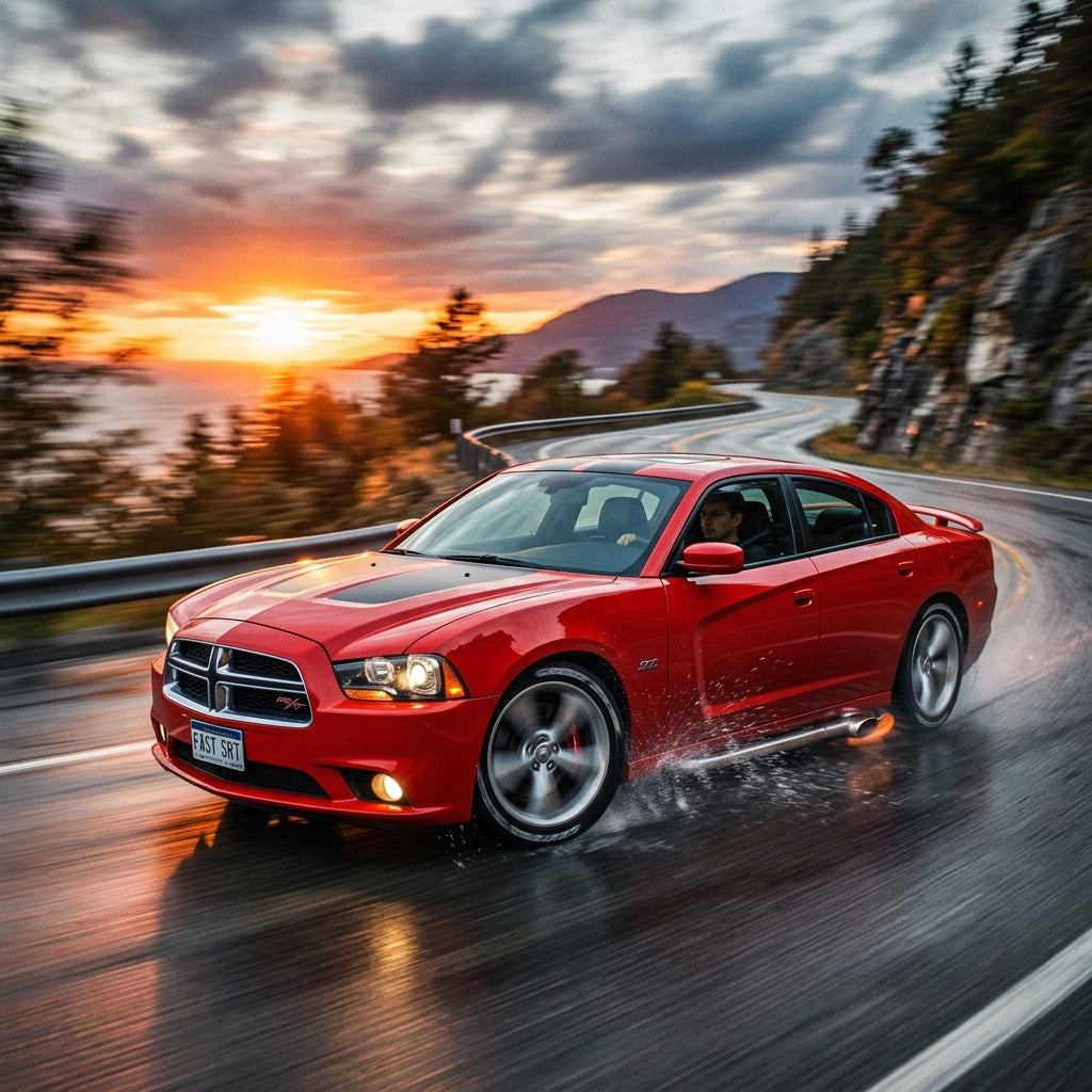 Action Shot: Dodge Charger Driving Fast